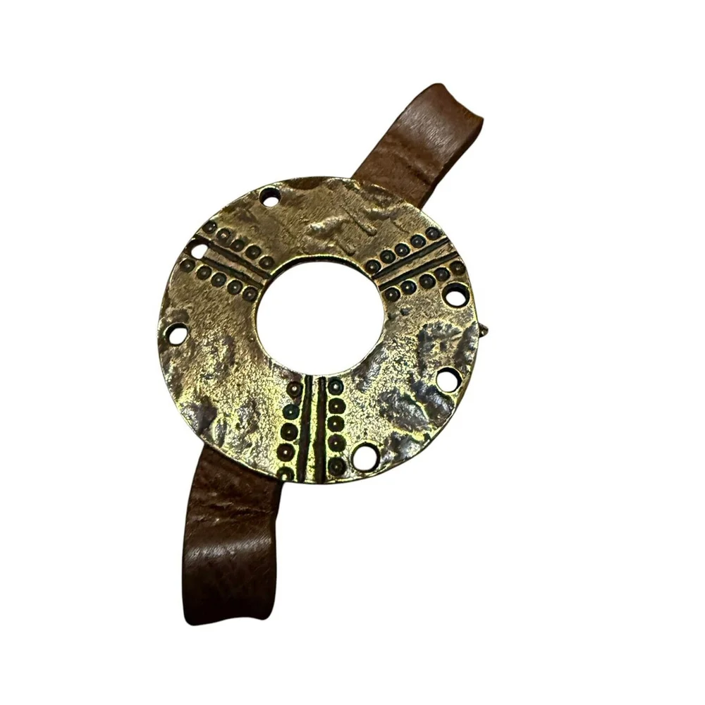 Fashion Link Belt Statement Belt Acrylic Brown Leather Metal‎ 30” To 33” Waist